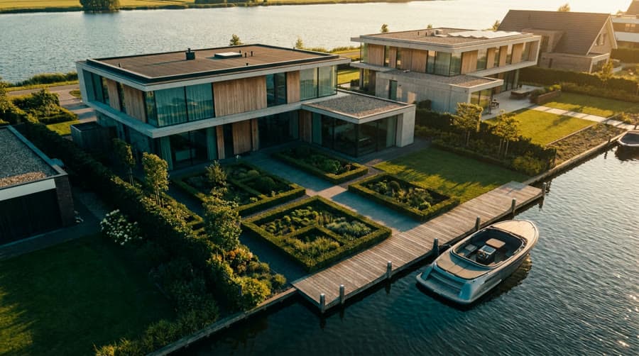 Villa aan het water